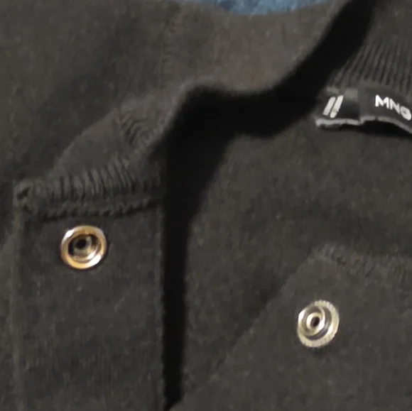 MNG Snap Front Black Cardigan Sweater Size S - Picture 4 of 6